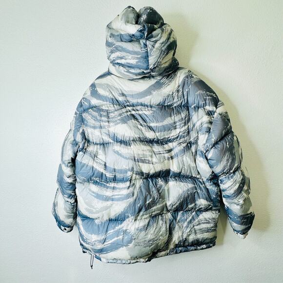 Moncler Genius Muted Cream Blue Gray Sage Army Paint Swatch Hooded Down Jacket S - Picture 7 of 16